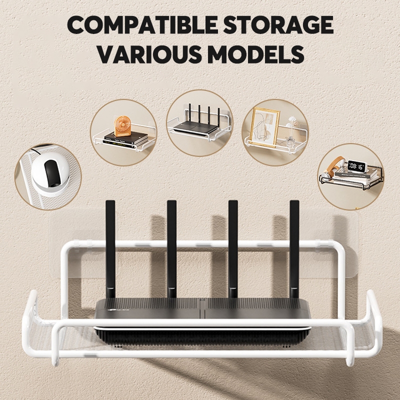 Punch-Free Wall Mounted Holder Wifi Router Shelf Set-Top Box Bracket ...