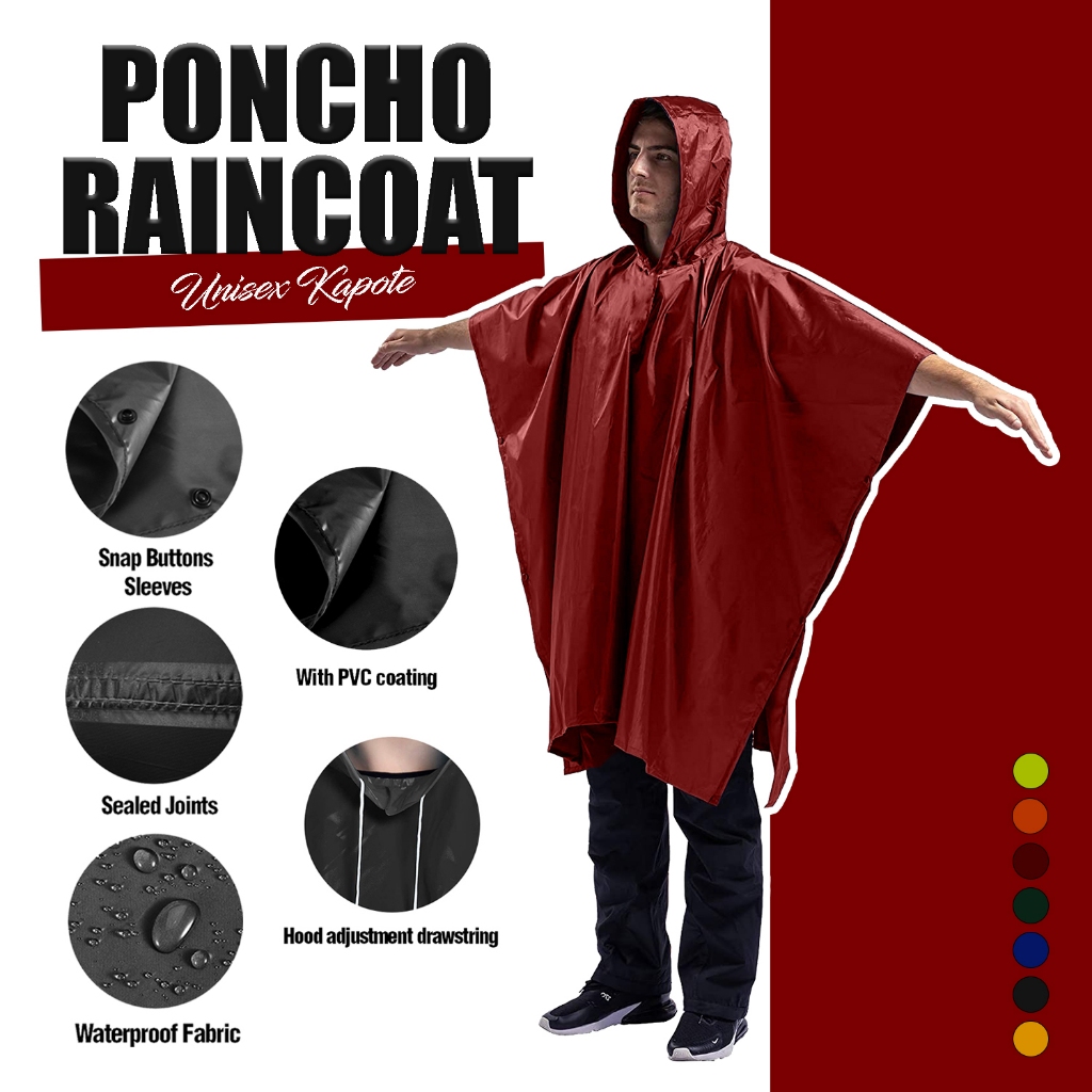 Waterproof Unisex Poncho Raincoat Kapote Perfect for Outdoor Activities All Season Protection Shopee Philippines