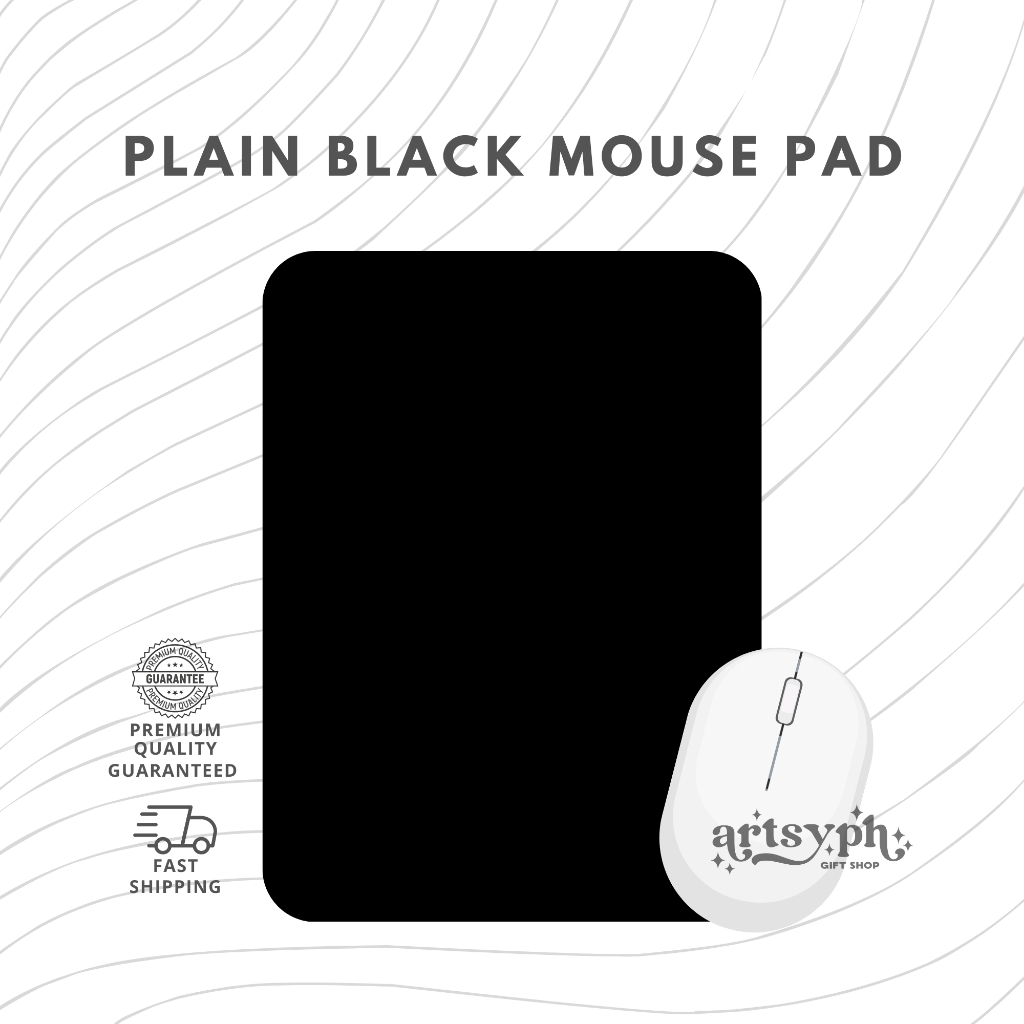 PLAIN BLACK Rubber Mouse Pad (5mm Thick) Shopee Philippines