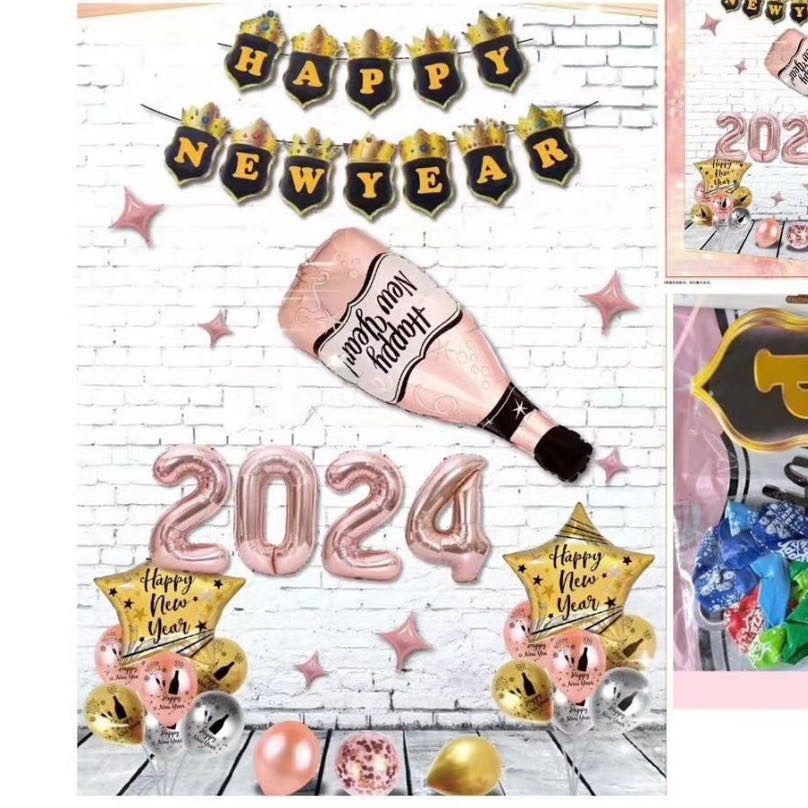 Happy New Year Balloon Set 2024 New Year Party Decoration Wine Bottle   Ph 11134207 7r991 Ll3kfs5061ki30