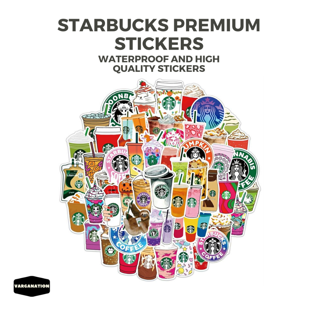 Starbucks Stickers Waterproof High Premium Quality 50 pcs per pouch