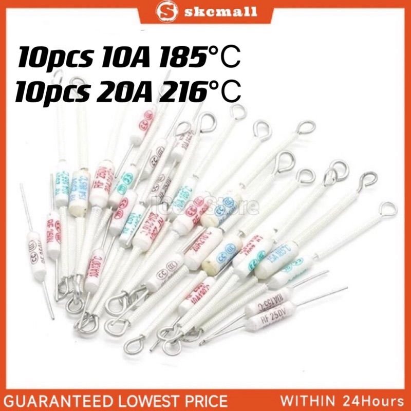 20Pcs/set Rice Cooker Ceramic Thermal Fuse 185C/10A 216C/20A RF