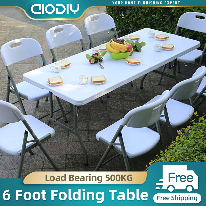 AIODIY Folding Table Foldable Chair 6 FT/4FT For Family Gatherings