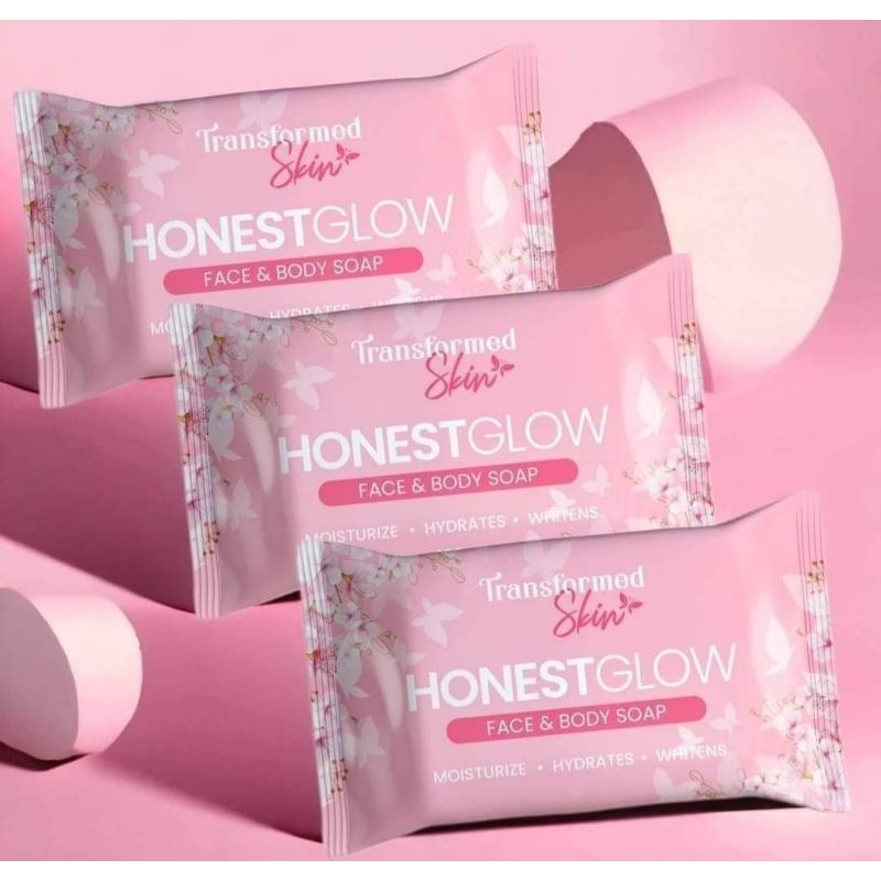 4 pcs for 150 Honest Glow PINK Glass Skin Soap 80 grams