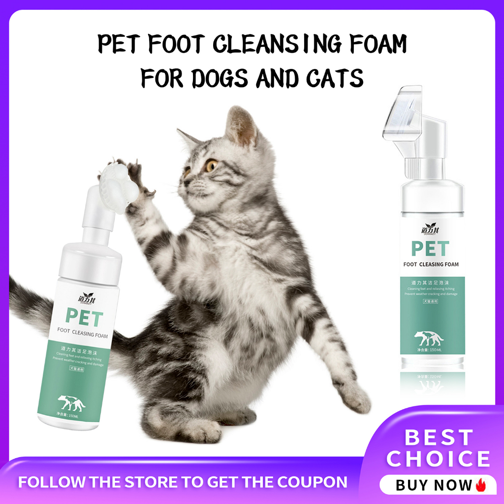 150ml Pet Foot Cleansing Foam Pet Paw Cleaning Cat Dog Deodorant Foot Wash Foot Care Shopee