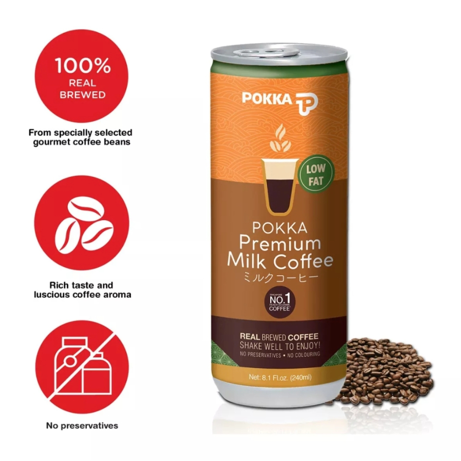 Pokka Premium Milk Coffee Low Fat 240ml Shopee Philippines