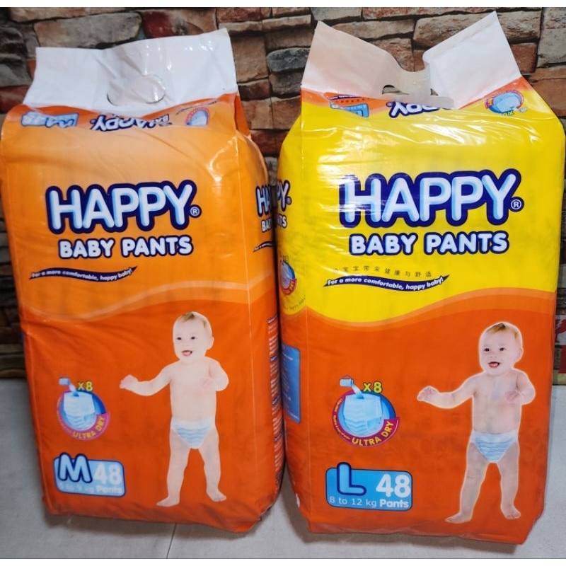 Happy Pants Diapers (Ultra Dry) Medium & Large 48pcs. per pack | Shopee ...