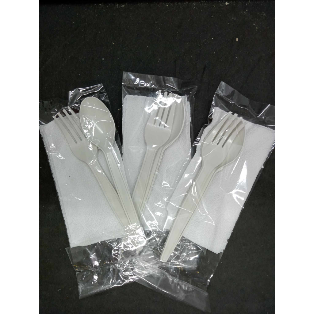 DISPOSABLE SPOON & FORK 30PCS/PACK SHOP CUTLERY SET PLASTIC SPOON