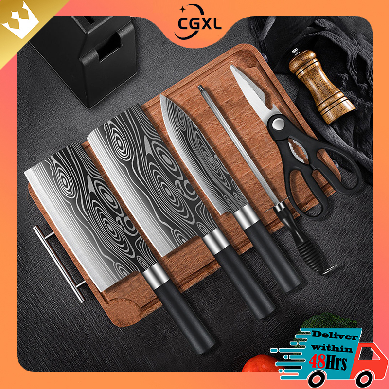 High Quality Stainless Steel Multifunction Kitchen Knife Sets 5-Piece ...
