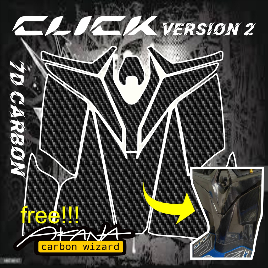 INNER FAIRING 7D CARBON DECALS STICKER FOR HONDA CLICK VERSION 2 ...
