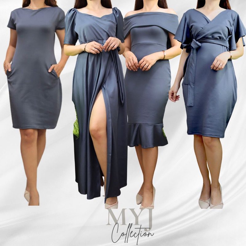 SHADES OF DARK GRAY FORMAL DRESSES | Shopee Philippines