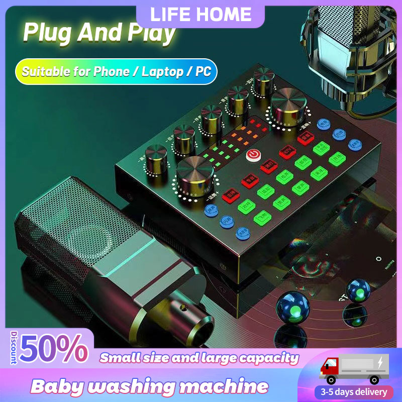 Xavier V8s Sound Card Live Singing Equipment Audio Mixer Streaming