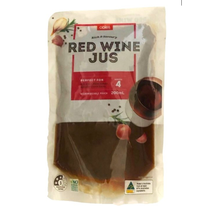 Coles Red Wine Jus Rich & Savoury SauceHeat&EatPerfect For Steaks