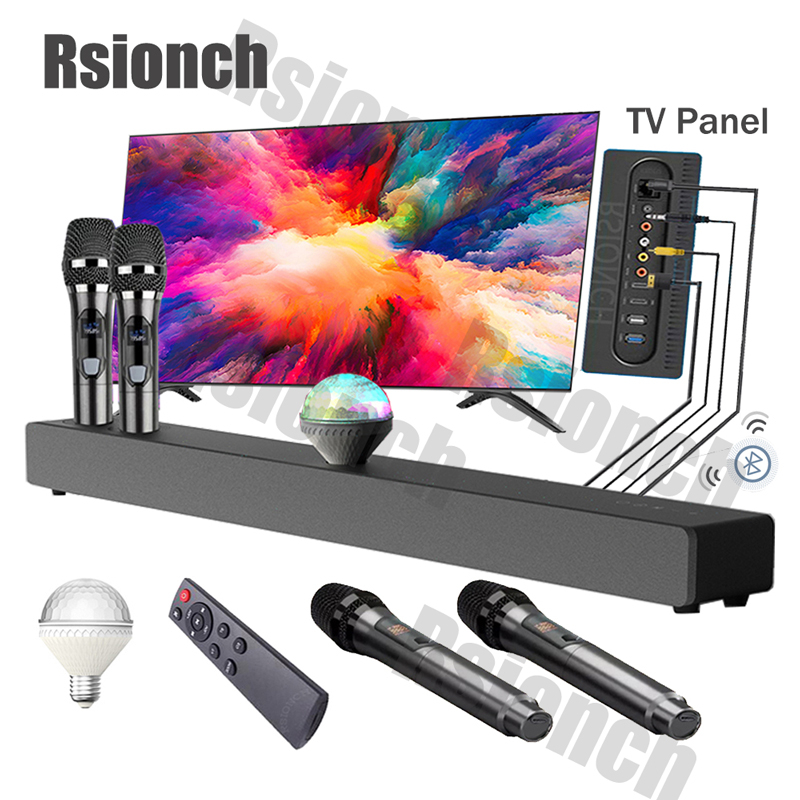 Top Soundbar Bluetooth 5.0 Karaoke TV Speaker Wireless Mic with Free ...