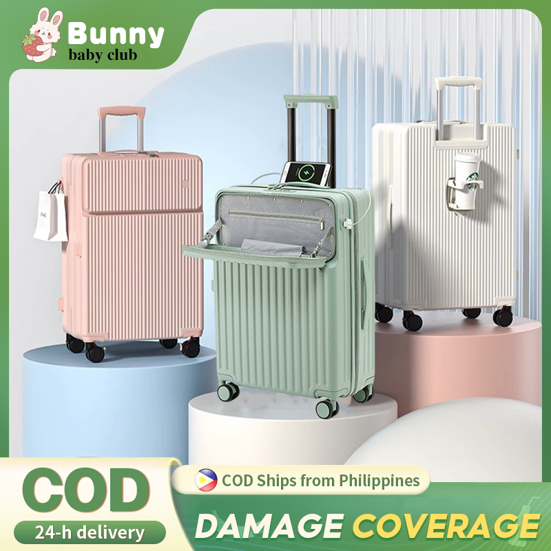 Travel Luggage 20 Inch Front Open Luggage Suitcase USB Port Boarding