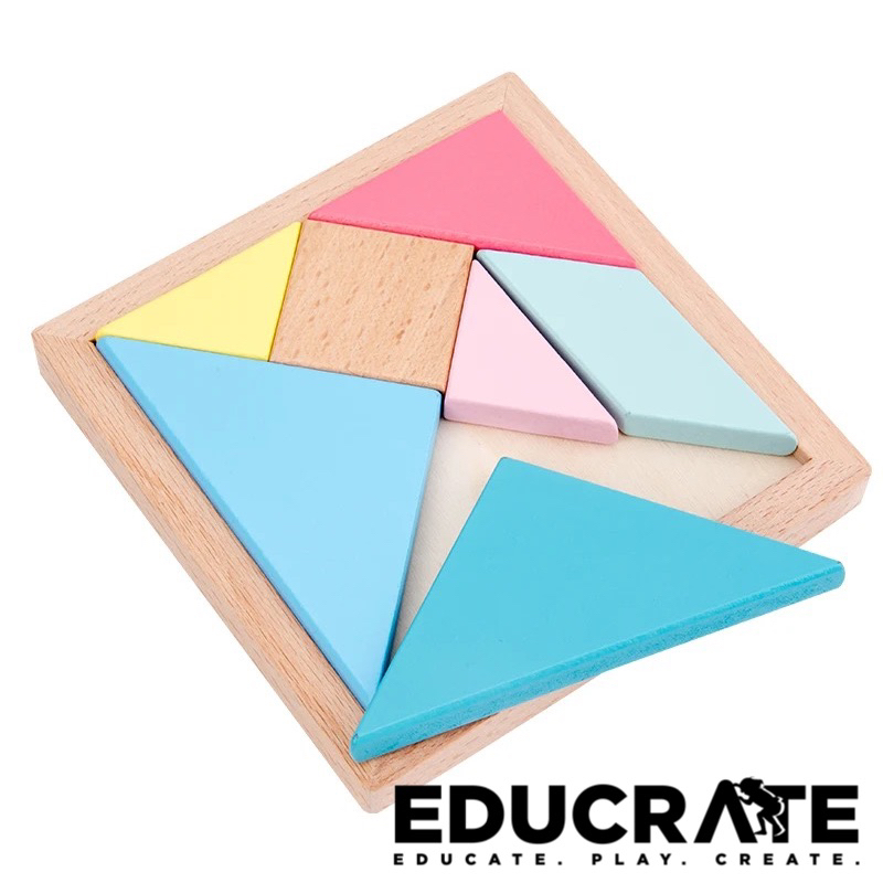 educratePH Large Wooden Tangram 14x14cm | Shopee Philippines