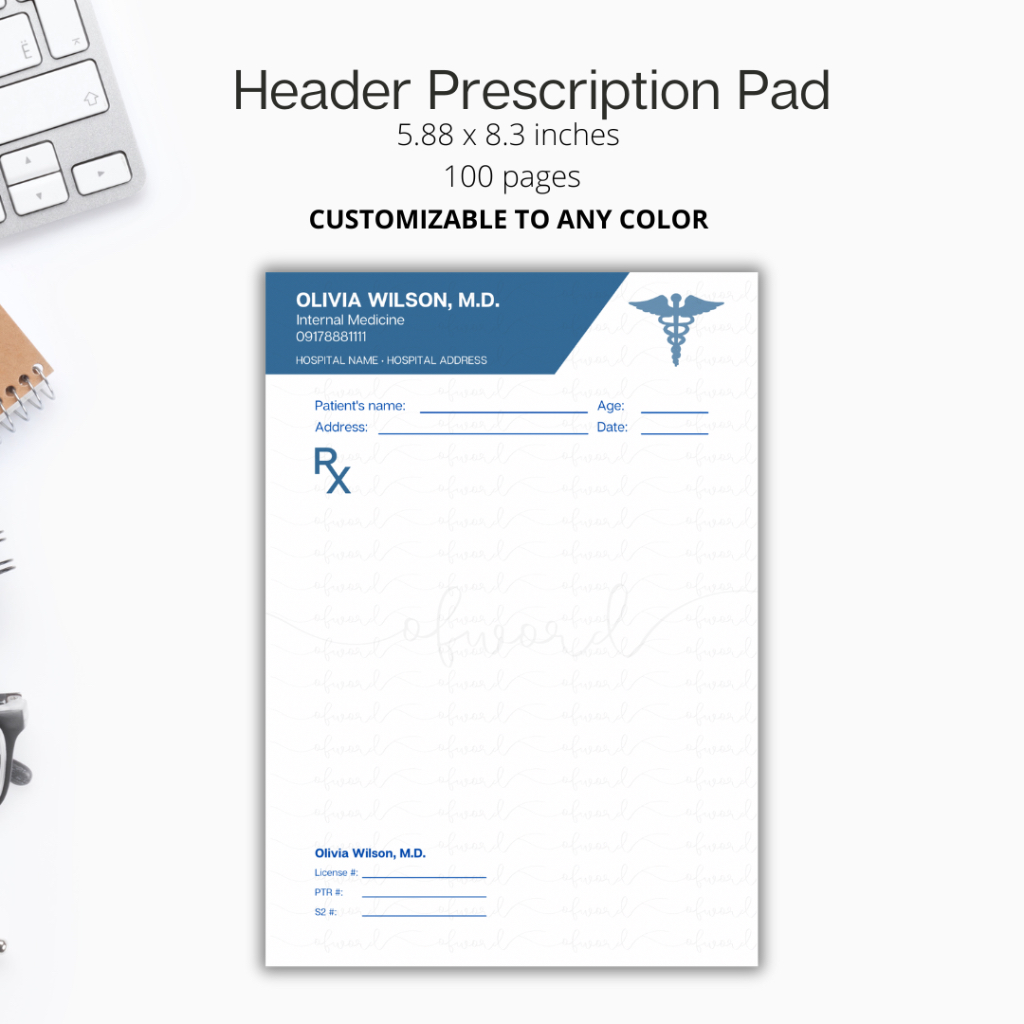 Header Prescription Pad | Customizable Personalized RX Prescription Pad ...