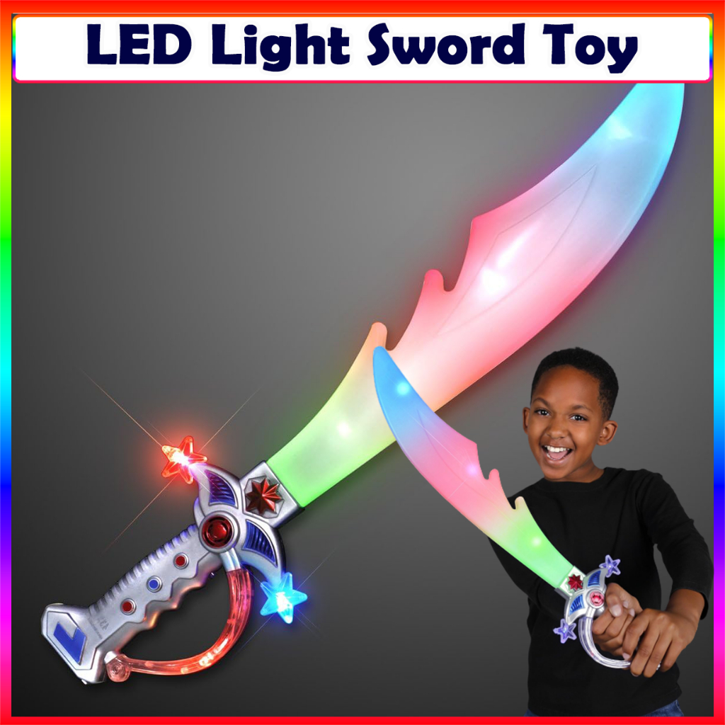 Flashing Blinky Lights Curved Pirate Sword with LED LIGHT & Sound