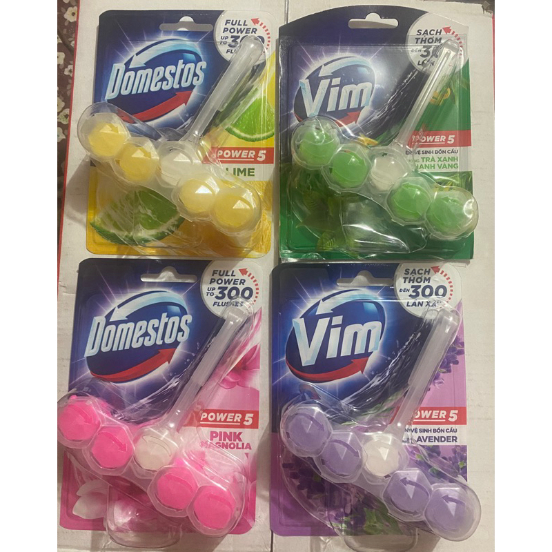 Domestos Domex Toilet Rim Power 5 Rim Block Pink Magnolia/Lime/Chlorine