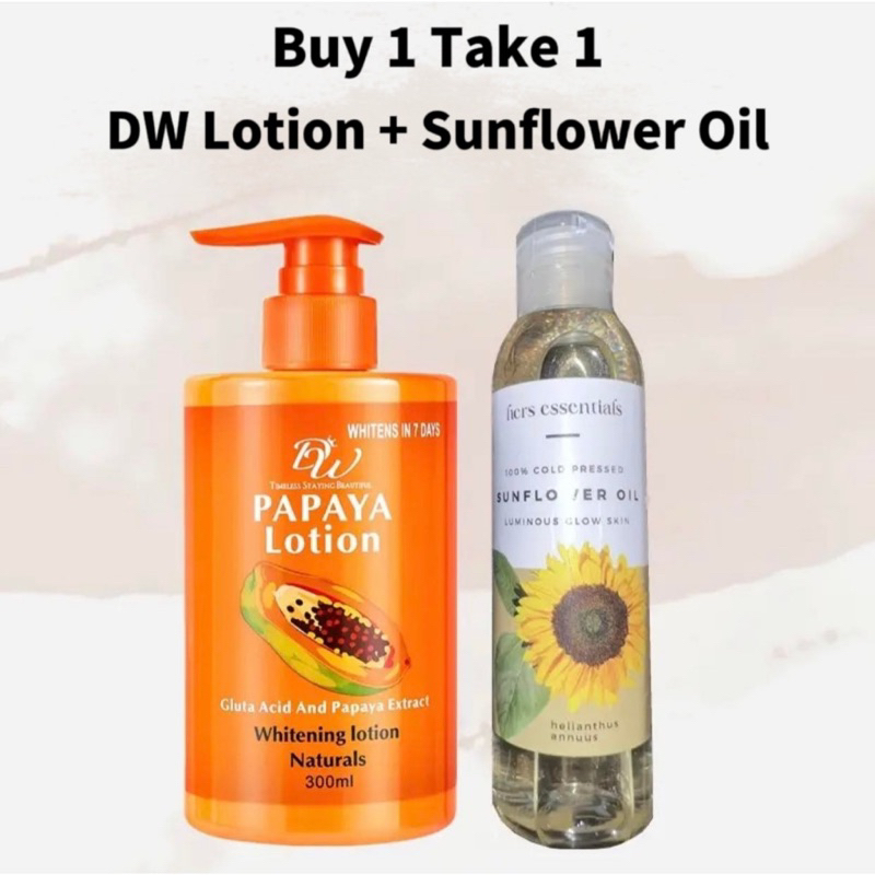 Buy 1 take 1 DW Whitening lotion + sunflower oil Shopee Philippines