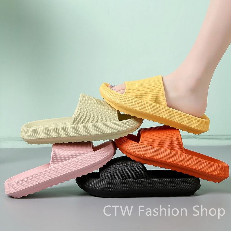 Fashion Indoor Slippers For Unisex Plain Coconut Thick Bottom Non-slip ...