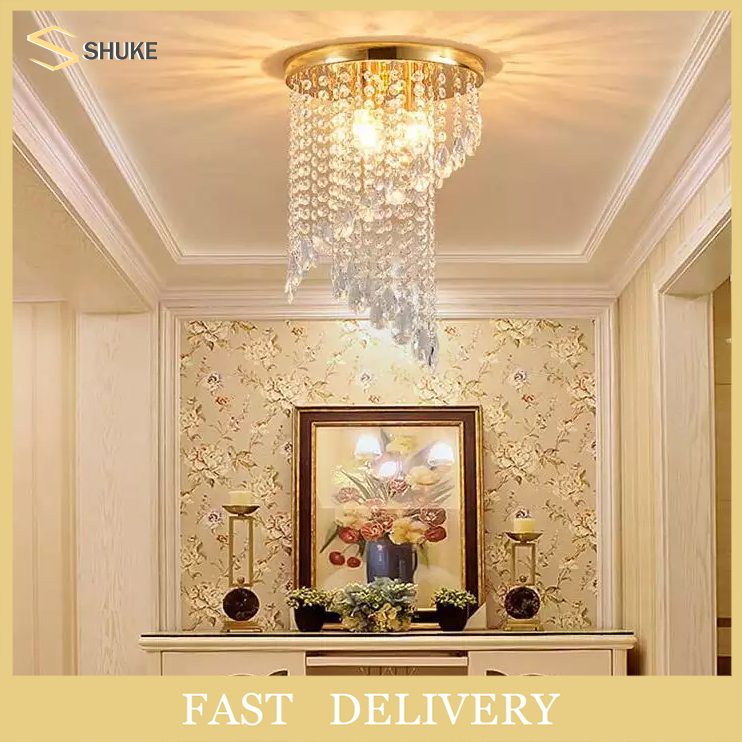 Crystal Chandelier Raindrops Crystal Ceiling Lighting Modern Pendant