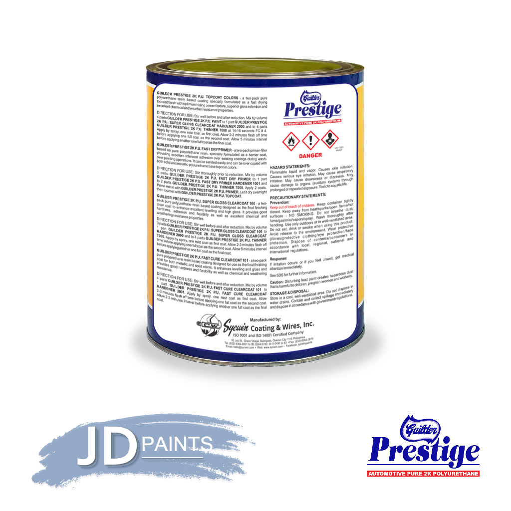 Guilder Prestige 2K PolyUrethane Fast Dry Primer Surfacer Color with ...