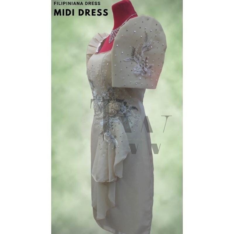 Filipiniana dress (MC sleeves midi) Shopee Philippines