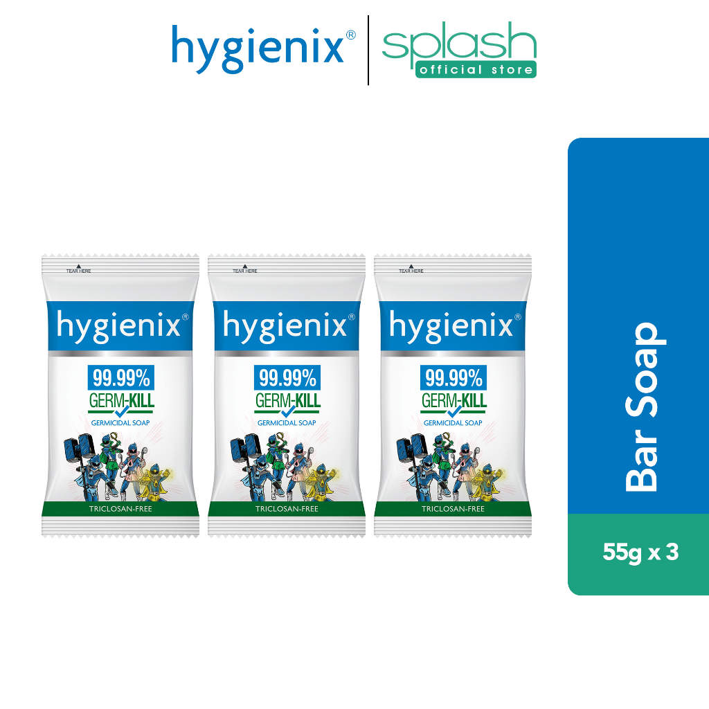 Hygienix AntiBacterial Germicidal Bar Soap with Moisturizer 55g Set of 3 Shopee Philippines