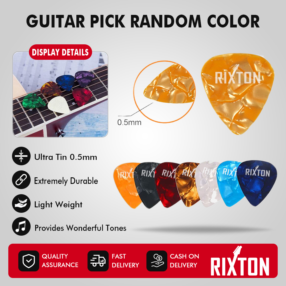 RIXTON Guitar Pick Acoustic Bass And Electric Guitar Picks 0.46mm ...