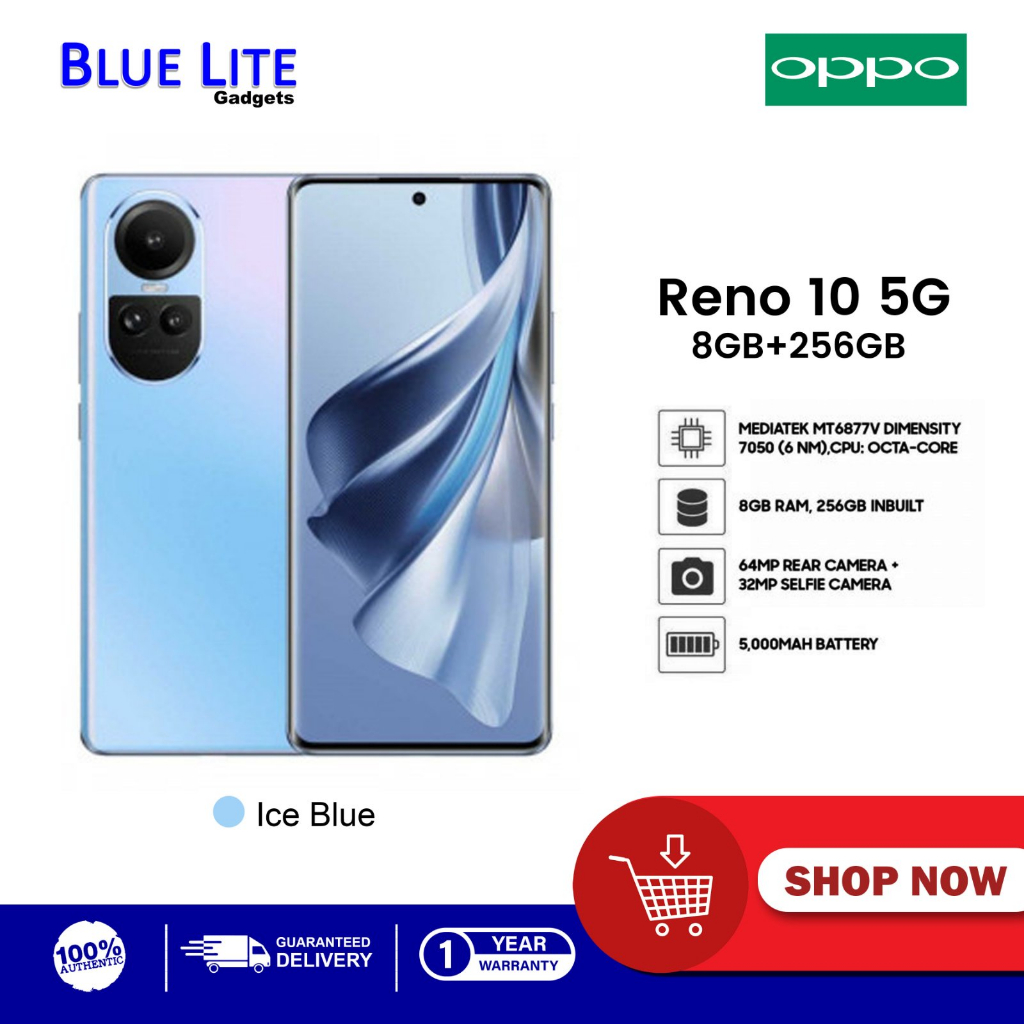 Oppo Reno 10 5g 8gb256gb Ice Blue Shopee Philippines 3082