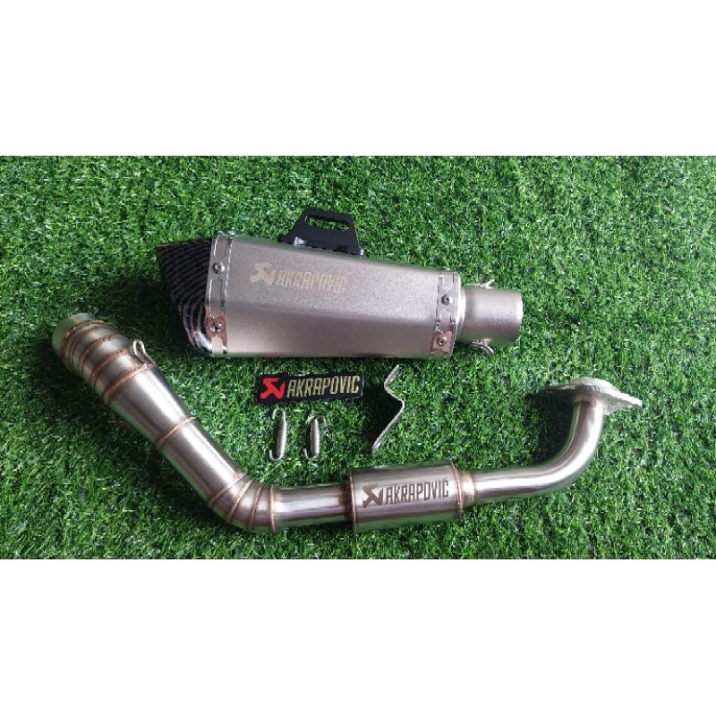 Yamaha Aerox V1 V2 Nmax V2 V21 Akrapovic Pipe With Silencer Full System Exhaust Shopee 5114