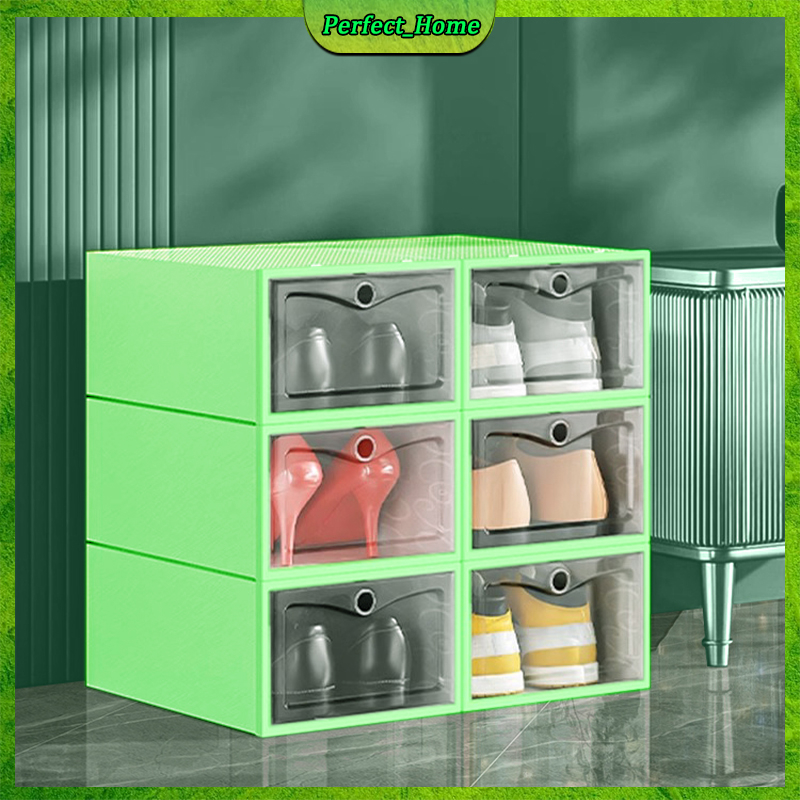 Transparent Big Size Shoe Box Storage Organizer Hard Plastic Foldable