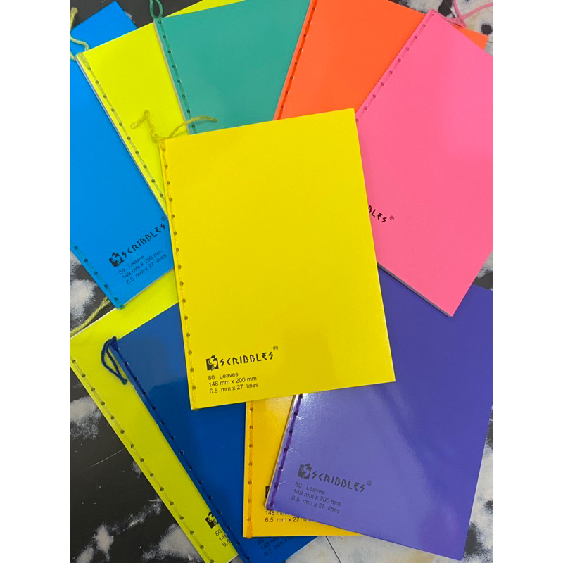 1 ream Scribbles notebook spiral spring / tahi with yarn 10 pcs