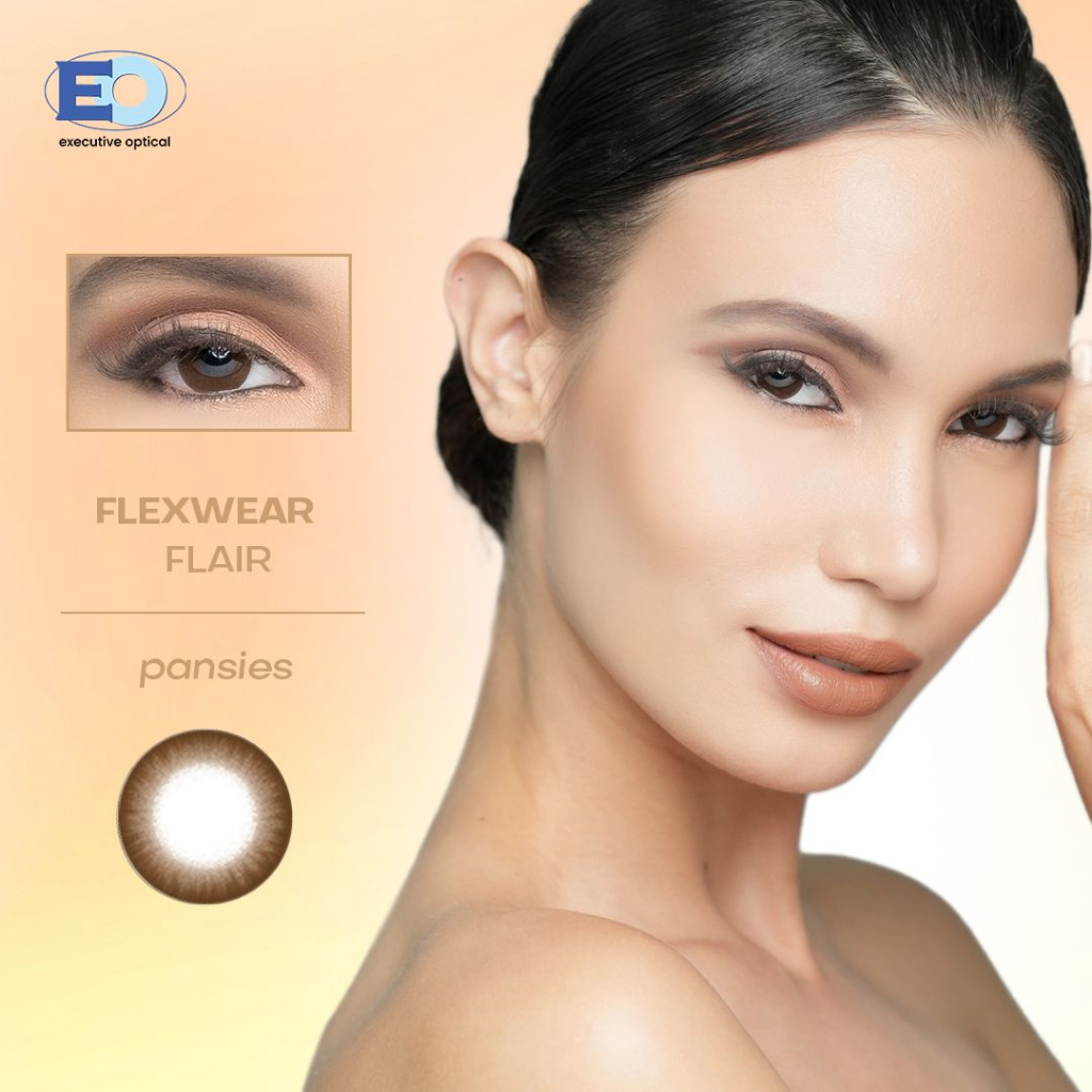 EO Flexwear Flair Pansies Graded Brown Contact Lenses (1 month