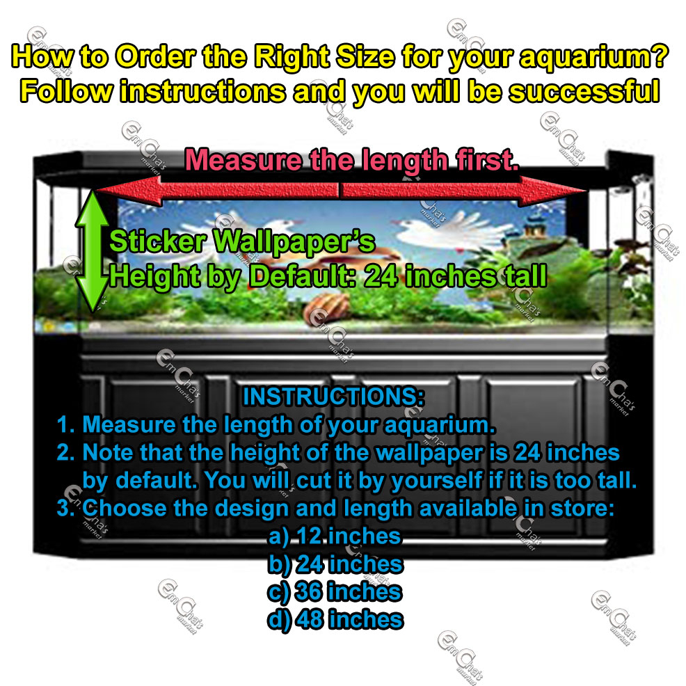 JTC WHITE Aquarium Background Sticker (for 20-175G)(wpp2)(20gl)(30gl ...