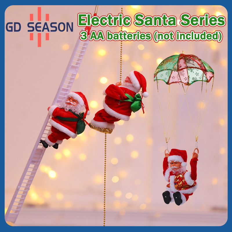 Christmas Electric Singing Swing Santa Claus Dolls Climbing Rope Ladder ...