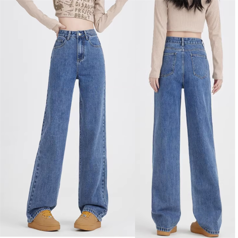 Korean High Waist Wide Leg Denim Pants