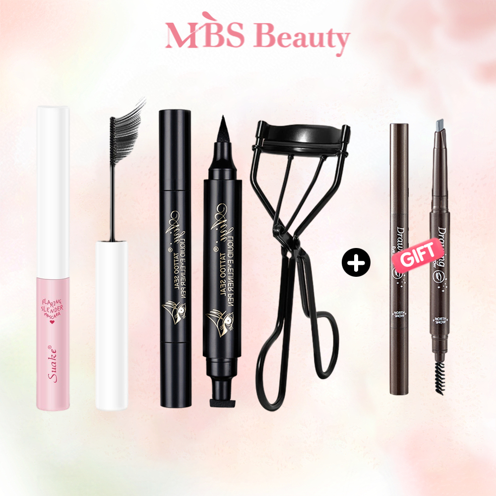 [with gift] 3PCS MAKEUP SET Long Lasting Waterproof Mascara Black