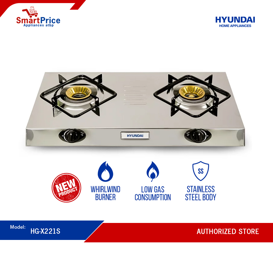 Hyundai Stainless Steel Double Burner Gas Stove HGX221S Shopee