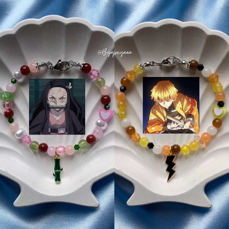 Bracelet Nezuko - Demon Slayer, Cuir Et Alliage, Style Anime
