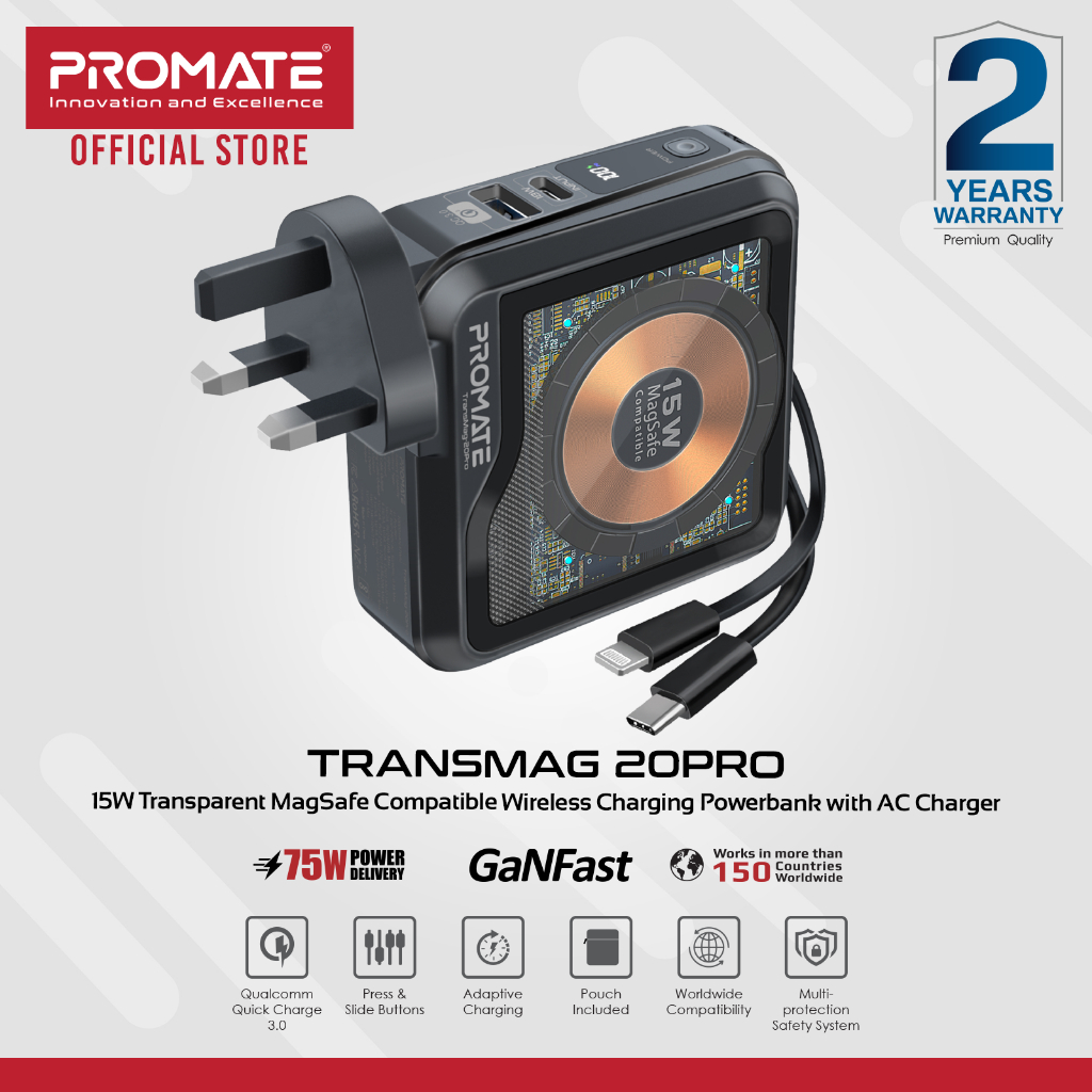 Promate Transmag20Pro 15WTransparent Safe Wireless Charging
