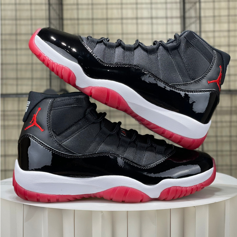 Real Carbon Plate Air Jordan 11 Retro High "Bred" Basketball Shoes Sneakers For Men Women