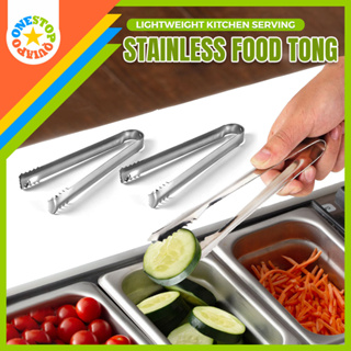 1pc Stainless Steel Bbq Tongs, Multipurpose Kitchen Cooking & Baking Food  Clip, Random Style