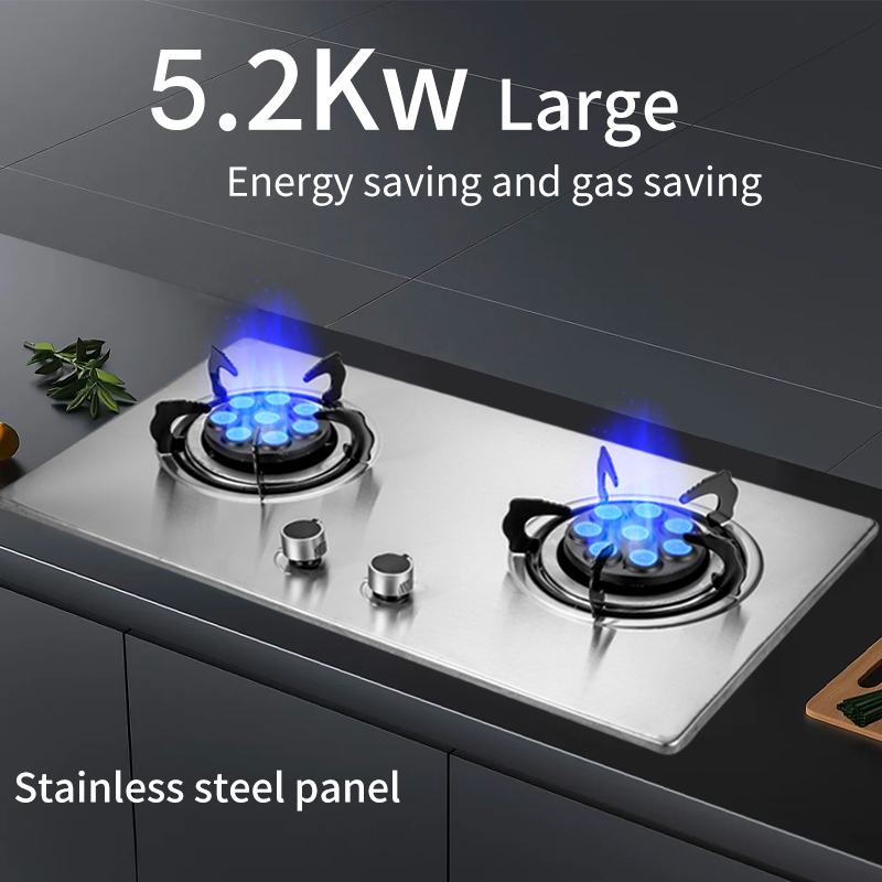 Gas Stove Embedded Natural Gas Liquefied Gas Stainless Steel Large Gas Stove Double Stove
