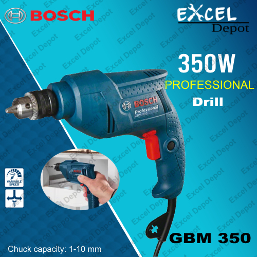 BOSCH Professional Rotary Hand Drill GBM 350 110mm 350W 100 ORIGINAL