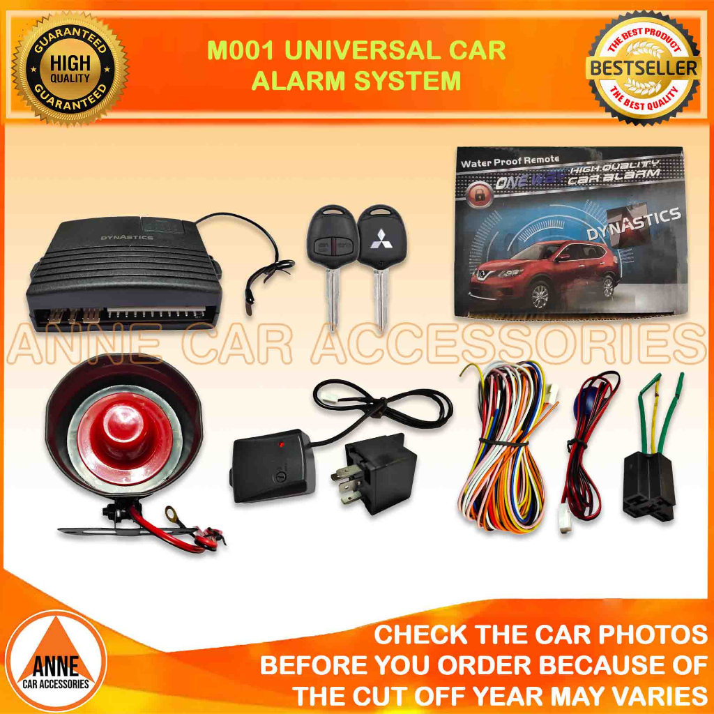Mitsubishi Car Alarm Set with OEM Key negative & positive trigger Door ...
