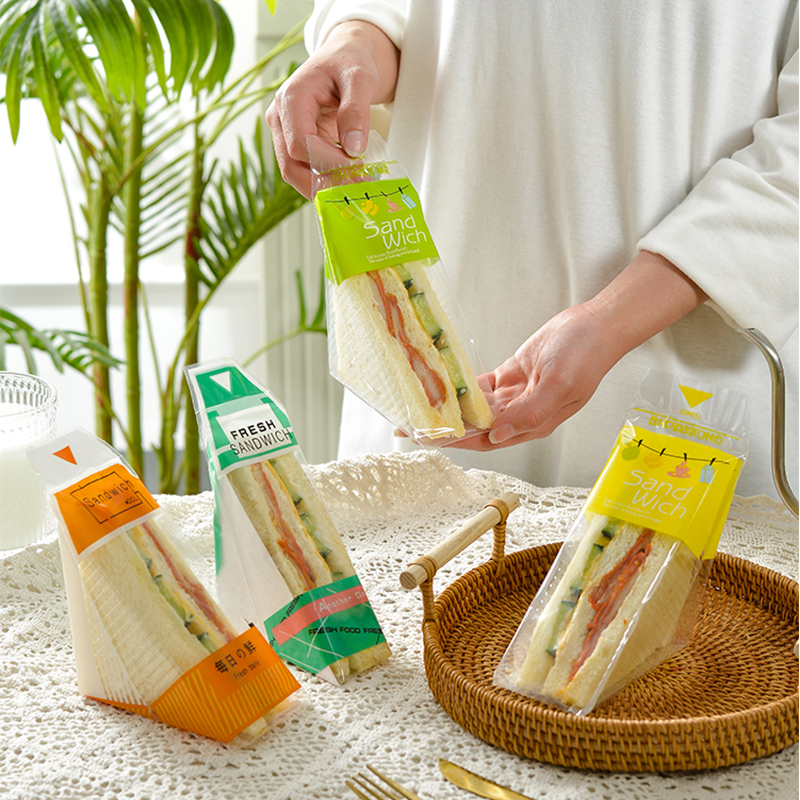 Plastic Sandwich Bags Disposable Sandwich Bread Containers Triangle ...