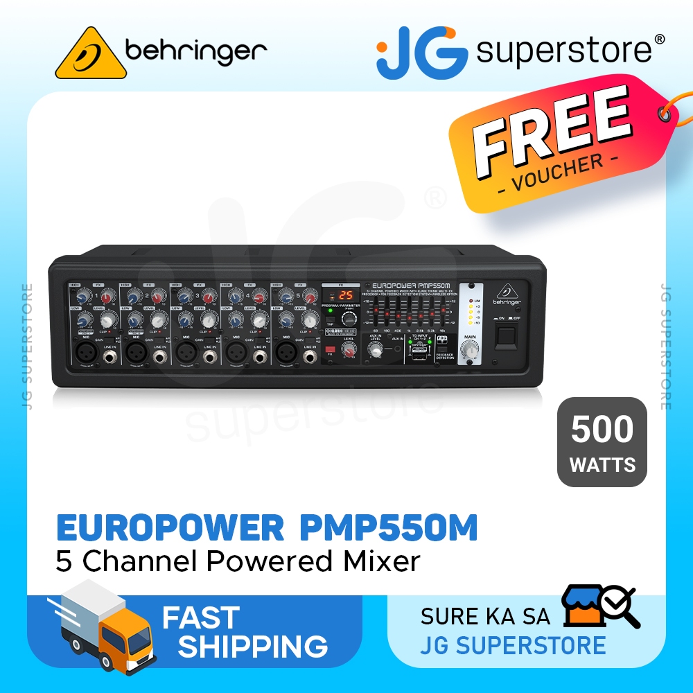 Behringer EuroPower PMP550M 500W 5Channel Powered Mixer with Klark