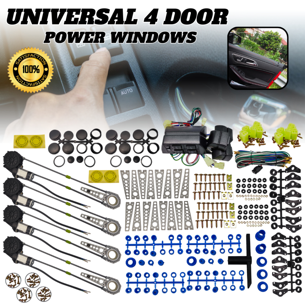 CPAO ELECTRIC 12 VOLTS UNIVERSAL TYPE POWER WINDOW KIT FOR 4 WINDOWS